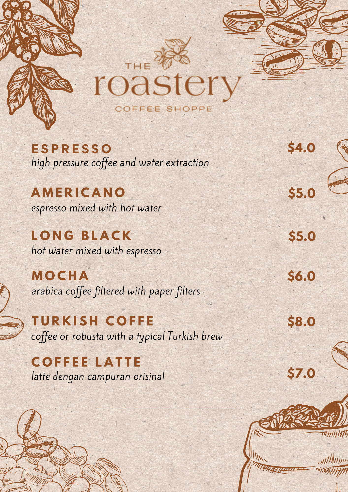 CAFE MENU